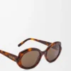 Mini Oval Slim Sonnenbrille Havanna