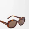 Mini Oval Slim Sonnenbrille Havanna