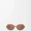 Mini Oval Slim Sonnenbrille Milky Caramel
