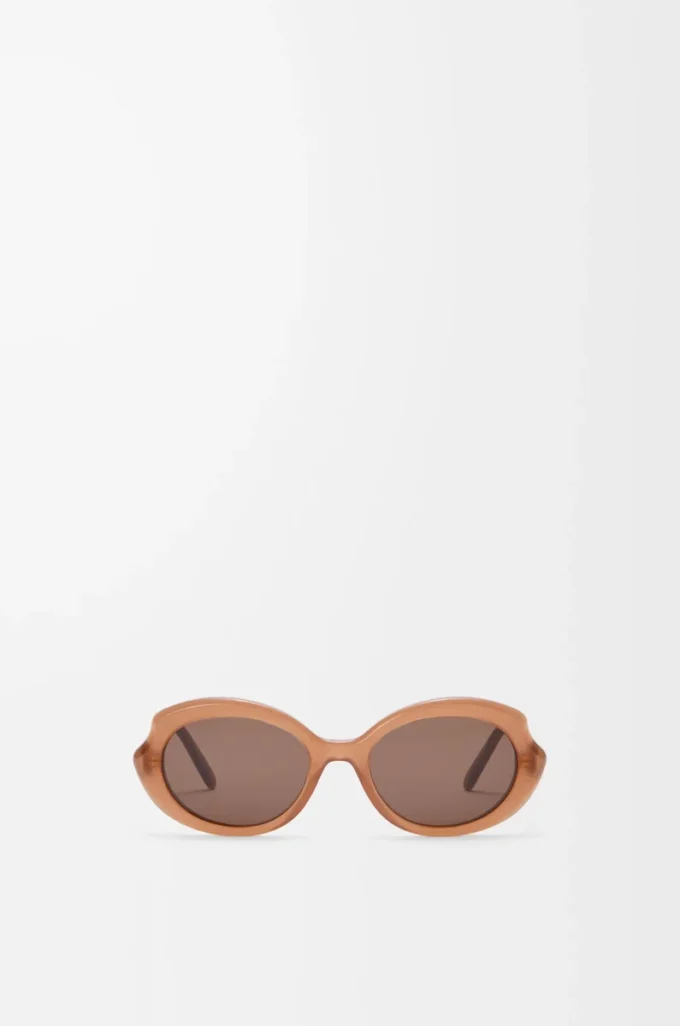 Mini Oval Slim Sonnenbrille Milky Caramel