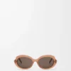Mini Oval Slim Sonnenbrille Milky Caramel
