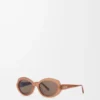 Mini Oval Slim Sonnenbrille Milky Caramel