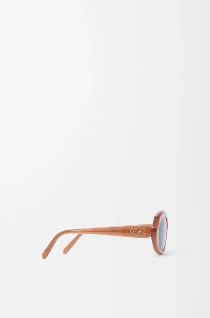 Mini Oval Slim Sonnenbrille Milky Caramel