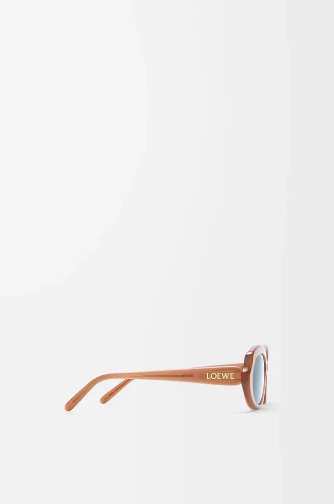 Mini Oval Slim Sonnenbrille Milky Caramel