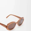 Mini Oval Slim Sonnenbrille Milky Caramel