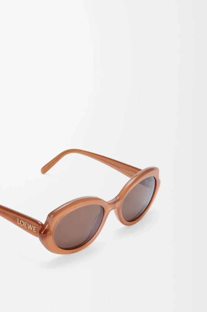 Mini Oval Slim Sonnenbrille Milky Caramel