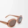 Mini Oval Slim Sonnenbrille Milky Caramel