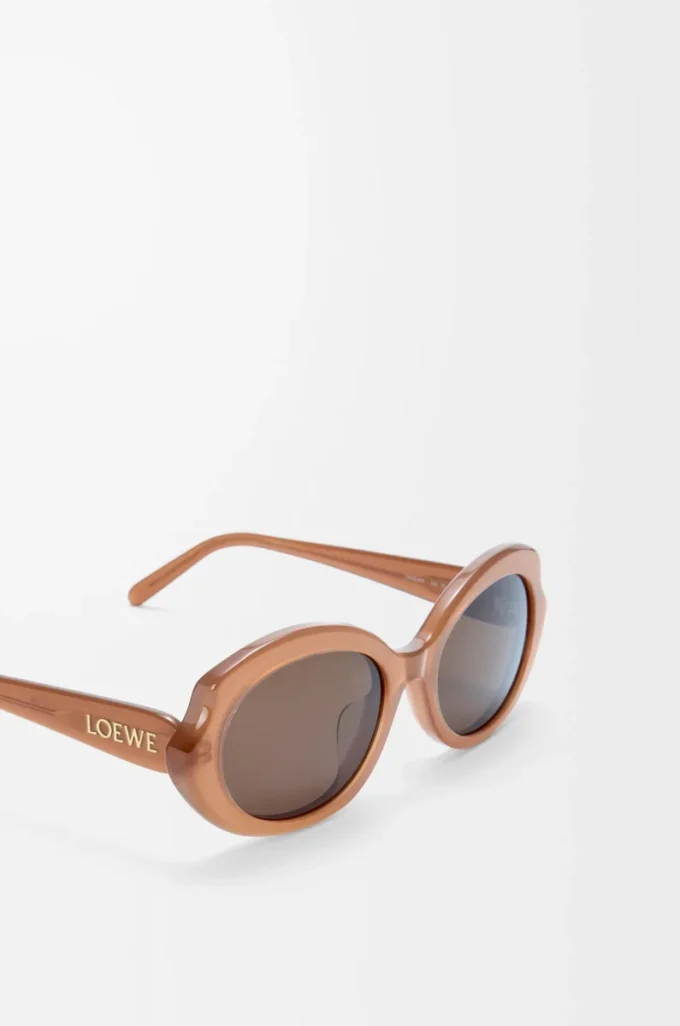 Mini Oval Slim Sonnenbrille Milky Caramel