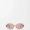 Mini Oval Slim Sonnenbrille Transparent Oliv