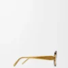 Mini Oval Slim Sonnenbrille Transparent Oliv