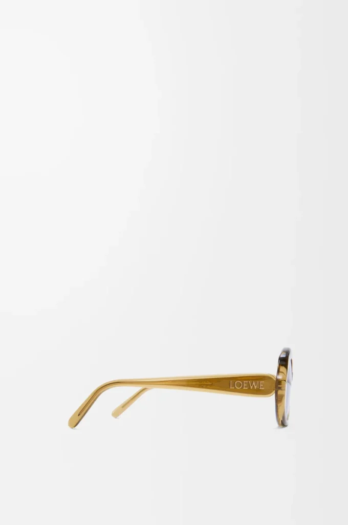 Mini Oval Slim Sonnenbrille Transparent Oliv