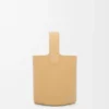 Mini Pebble Beuteltasche aus glattem Kalbsleder in Dark Butter