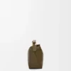 Mini Puzzle Edge Tasche aus klassischem Kalbsleder in Dunkelkhaki