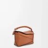 Mini Puzzle Edge Tasche aus klassischem Kalbsleder Tan
