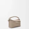 Mini Puzzle Edge Tasche aus weichem genarbtem Kalbsleder Clay