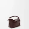Mini Puzzle Edge Tasche aus weichem genarbtem Kalbsleder Dark Chestnut