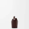 Mini Puzzle Edge Tasche aus weichem genarbtem Kalbsleder Dark Chestnut