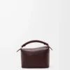 Mini Puzzle Edge Tasche aus weichem genarbtem Kalbsleder Dark Chestnut