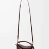 Mini Puzzle Edge Tasche aus weichem genarbtem Kalbsleder Dark Chestnut