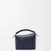Mini Puzzle Edge Tasche aus weichem genarbtem Kalbsleder Deep Navy