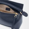 Mini Puzzle Edge Tasche aus weichem genarbtem Kalbsleder Deep Navy