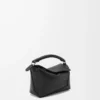 Mini Puzzle Edge Tasche aus weichem genarbtem Kalbsleder Schwarz