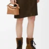 Mini Puzzle Edge Tasche aus weichem genarbtem Kalbsleder Toffee