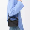 Mini Puzzle Tasche aus glattem Kalbsleder Schwarz
