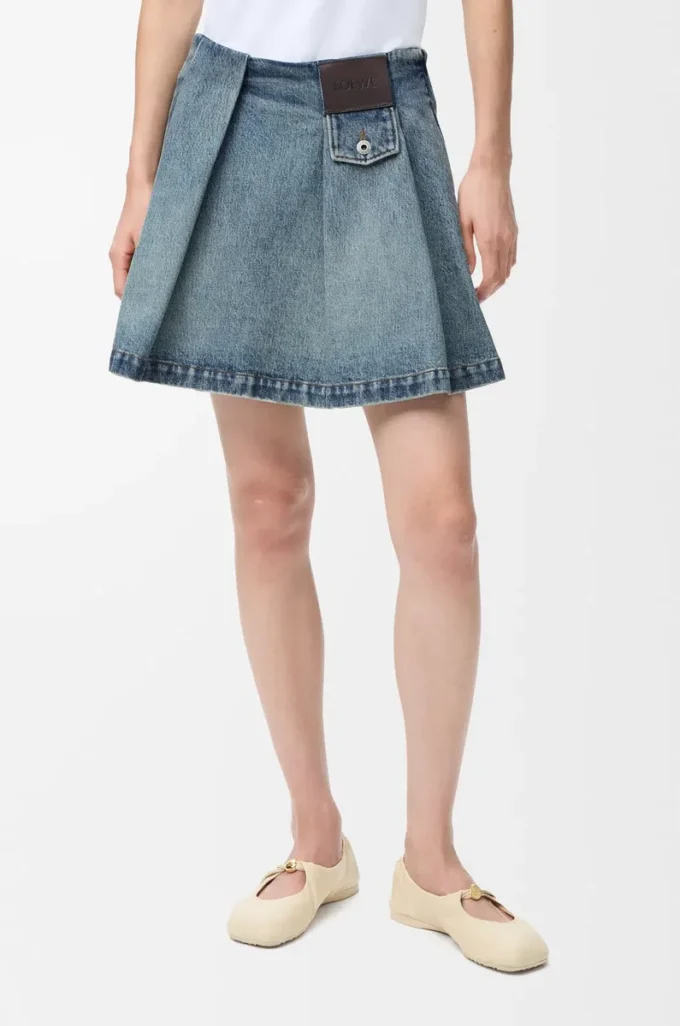 Minirock aus Denim Gewaschener Denim