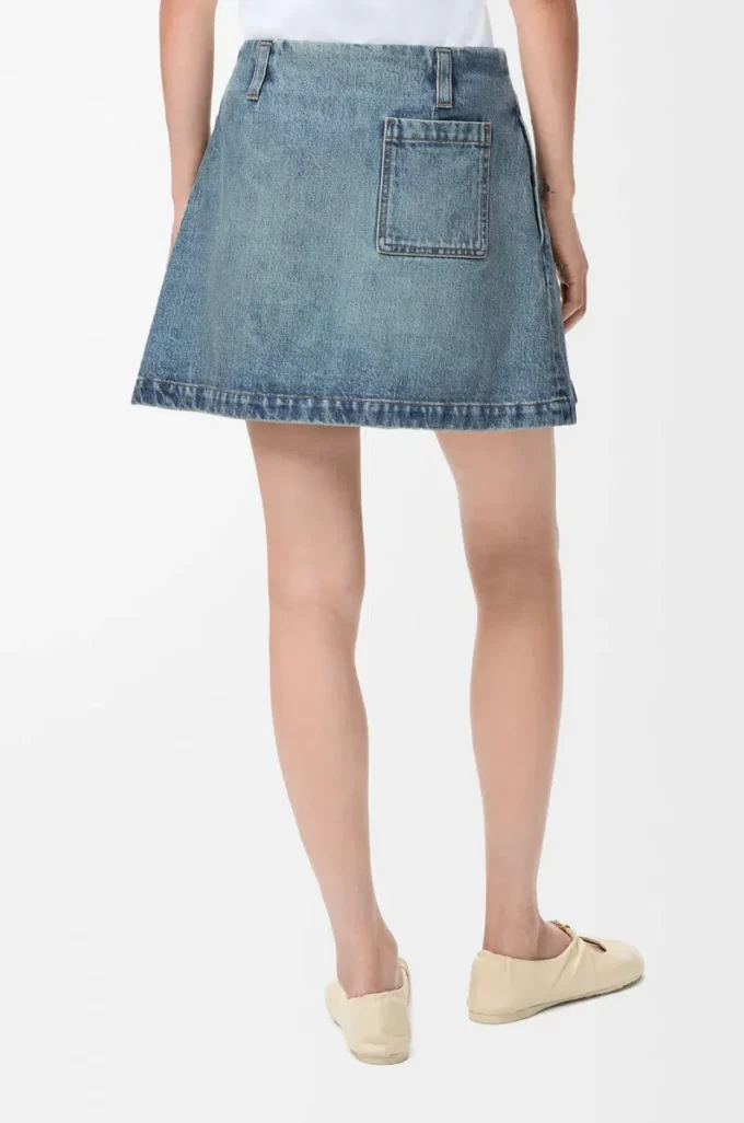 Minirock aus Denim Gewaschener Denim