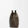 Mittlere Flamenco-Clutch aus Nappakalbsleder Chocolate