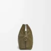 Mittlere Flamenco-Clutch aus Nappakalbsleder Dark Khaki
