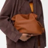 Mittlere Flamenco-Clutch aus Nappakalbsleder Eichhörnchen