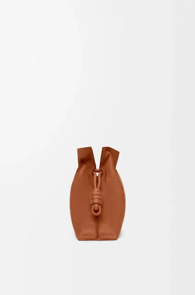 Mittlere Flamenco-Clutch aus Nappakalbsleder Eichhörnchen