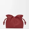 Mittlere Flamenco-Clutch aus Nappakalbsleder in Burnt Red