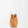 Mittlere Flamenco-Clutch aus Nappakalbsleder Warm Desert