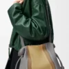 Mittlere Flamenco-Clutch Landscape aus Nappakalbsleder in Sparkling Grey/Butter