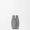 Mittlere Flamenco-Clutch Landscape aus Nappakalbsleder in Sparkling Grey/Butter