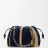Mittlere Flamenco-Handtasche aus Jacquard-Strick Multicolor Deep Navy