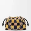 Mittlere Flamenco-Handtasche aus Jacquard-Strick Multicolor Deep Navy