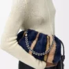 Mittlere Flamenco-Handtasche aus Jacquard-Strick Multicolor Deep Navy