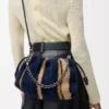 Mittlere Flamenco-Handtasche aus Jacquard-Strick Multicolor Deep Navy
