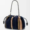 Mittlere Flamenco-Handtasche aus Jacquard-Strick Multicolor Deep Navy