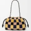 Mittlere Flamenco-Handtasche aus Jacquard-Strick Multicolor Deep Navy