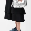 Mittlere Flamenco-Handtasche aus laminiertem Lammleder Silber