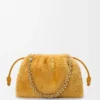 Mittlere Flamenco-Handtasche aus Lammfell Gelb