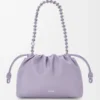 Mittlere Flamenco-Handtasche aus weichem Nappalammleder in Dirty Mauve