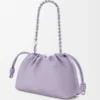 Mittlere Flamenco-Handtasche aus weichem Nappalammleder in Dirty Mauve