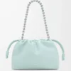 Mittlere Flamenco-Handtasche aus weichem Nappalammleder in Frozen