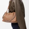 Mittlere Flamenco-Handtasche aus weichem Nappalammleder in Mokka
